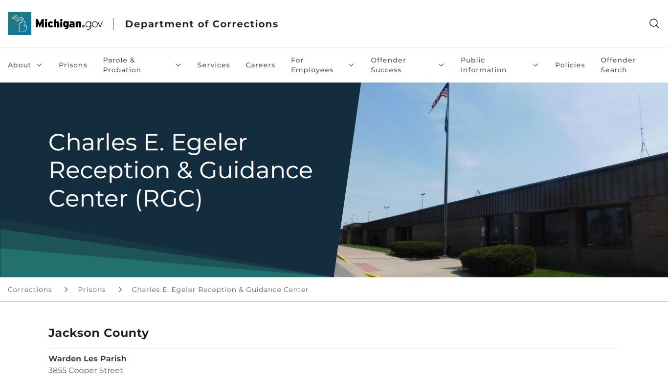 CORRECTIONS - Charles Egeler Reception & Guidance Center (RGC)